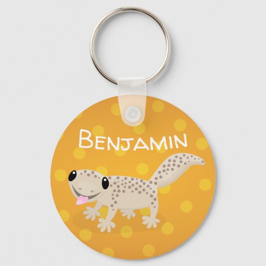 Porte-clés Illustration de gecko tan tan mignon (Recto)