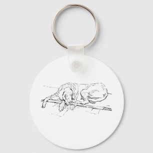 Porte-clés Illustration de Grand Danois à l'encre