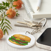 Porte-clés Illustration de Hamburger (Devant droit)
