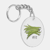 Porte-clés Illustration de haricots verts (Devant gauche)