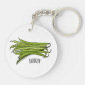 Porte-clés Illustration de haricots verts (Dos)