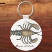 Porte-clés Illustration de homard, fruits de mer du Maine (Recto)