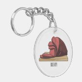 Porte-clés Illustration de jambon (Devant gauche)