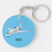 Porte-clés Illustration de jet privé (Dos)
