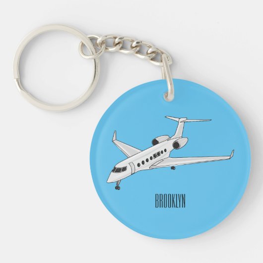 Porte-clés Illustration de jet privé (Devant)