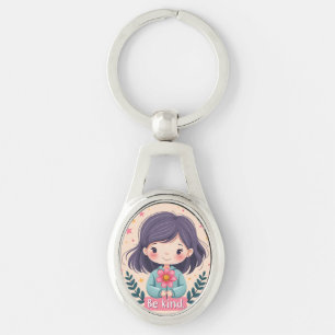 Porte-clés Illustration de Kawaii "Be Kind" - Art Intéressant