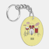 Porte-clés Illustration de kit de batterie (Devant gauche)