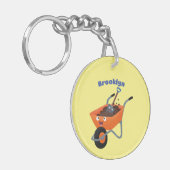 Porte-clés Illustration de la brouette en brouette orange trè (Devant gauche)