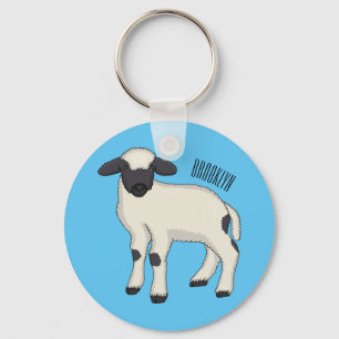 Porte-clés Illustration de la caricature de mouton Valais Bla