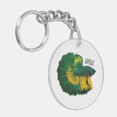 Porte-clés Illustration de la caricature de poisson de combat (Devant gauche)