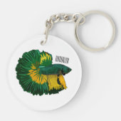 Porte-clés Illustration de la caricature de poisson de combat (Dos)