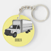 Porte-clés Illustration de la caricature du camion-boîte (Dos)