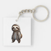 Porte-clés Illustration de la fente cool et adorable (Dos)