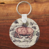 Porte-clés Illustration de la fleur d'insectes botaniques du (Recto)