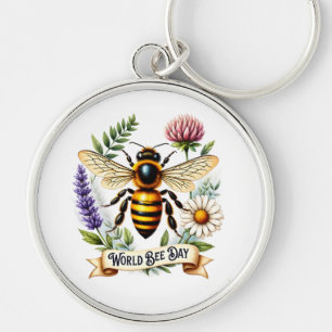 Porte-clés Illustration de la Journée mondiale des abeilles a