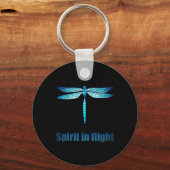 Porte-clés Illustration de la libellule bleue en vol (Recto)
