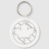 Porte-clés Illustration de la ligne Feuille d'érable canadien (Recto)