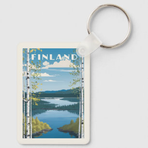 Porte-clés Illustration de la nature finlandaise