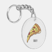 Porte-clés Illustration de la pizza (Devant gauche)