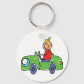 Porte-clés Illustration de la voiture verte pour enfants (Recto)