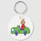 Porte-clés Illustration de la voiture verte pour enfants (Verso)