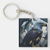Porte-clés Illustration de l'aigle à chaume en verre tendu (Devant)