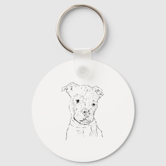 Porte-clés Illustration de l'Am Staffordshire Terrier (Recto)