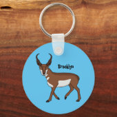 Porte-clés Illustration de l'antilope Pronghorn (Recto)