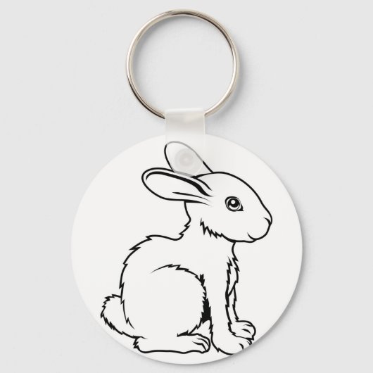 Porte-clés Illustration de lapin stylisé (Recto)