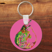 Porte-clés Illustration de l'aquarelle pop art aux fruits à p (Recto)