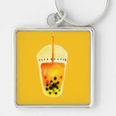 Porte-clés Illustration de l'art du thé Boba Bubble (Devant)