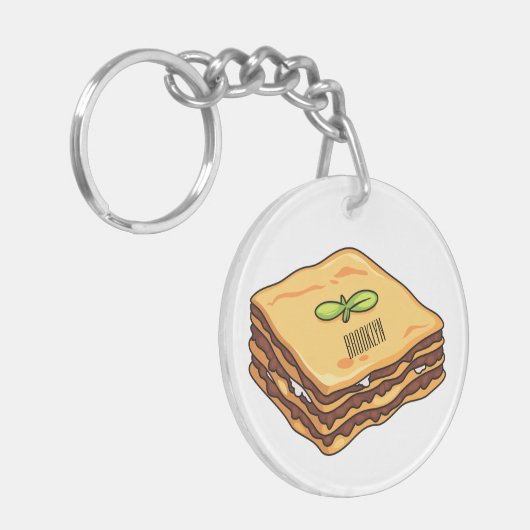 Porte-clés Illustration de Lasagna (Devant gauche)