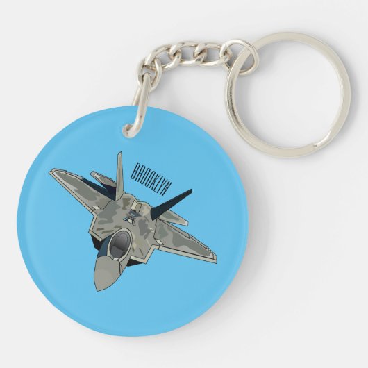 Porte-clés Illustration de l'avion de chasse (Dos)