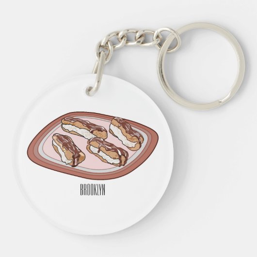 Porte-clés Illustration de l'éclair de chocolat (Dos)