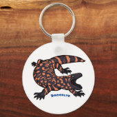 Porte-clés Illustration de lézard géant affamé (Recto)