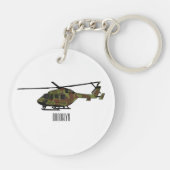 Porte-clés Illustration de l'hélicoptère de l'armée (Dos)