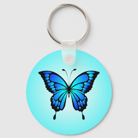 Porte-clés Illustration de l'insecte bleu papillon-20284 (Recto)