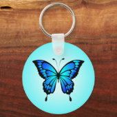 Porte-clés Illustration de l'insecte bleu papillon-20284 (Verso)
