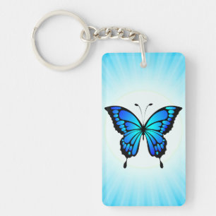 Porte-clés Illustration de l'insecte bleu papillon - T-shirt