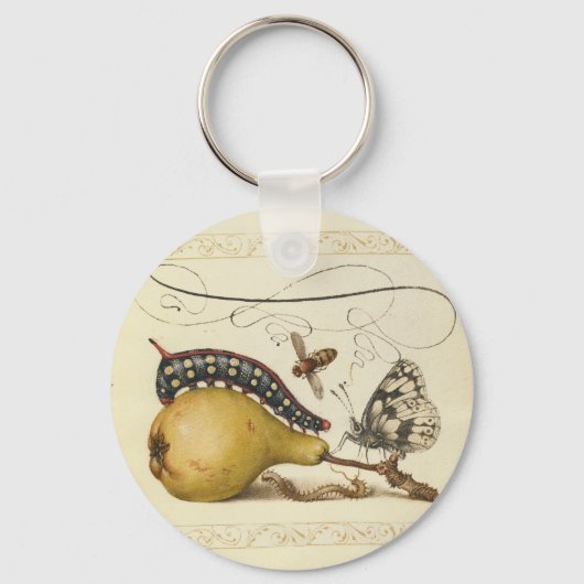 Porte-clés Illustration de l'insecte du fruit du papillon (Recto)