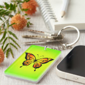 Porte-clés Illustration de l'insecte jaune rouge papillon-202 (Devant droit)