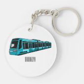 Porte-clés Illustration de locomotive électrique (Dos)