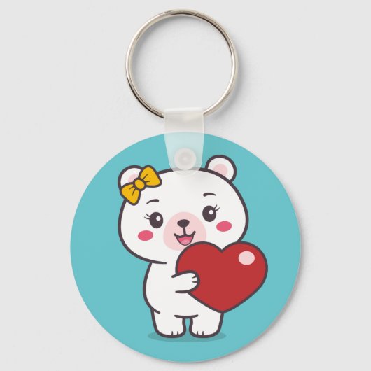 Porte-clés Illustration de l'ours en peluche (Recto)
