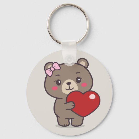 Porte-clés Illustration de l'ours en peluche (Recto)