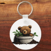 Porte-clés Illustration de l'ours en Plante pointé (Recto)