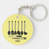 Porte-clés Illustration de l'ustensile de cuisine (Dos)