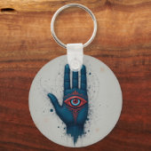 Porte-clés Illustration de main mystique avec œil rouge (Recto)