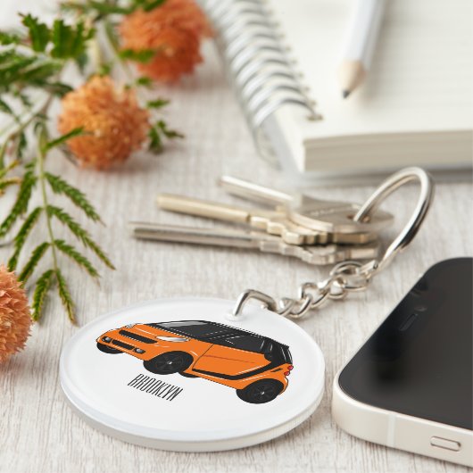 Porte-clés Illustration de micro-voiture (Devant droit)