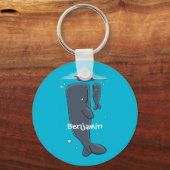 Porte-clés Illustration de mignons baleines et voiliers (Recto)