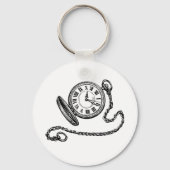 Porte-clés Illustration de montre de poche victorienne vintag (Recto)